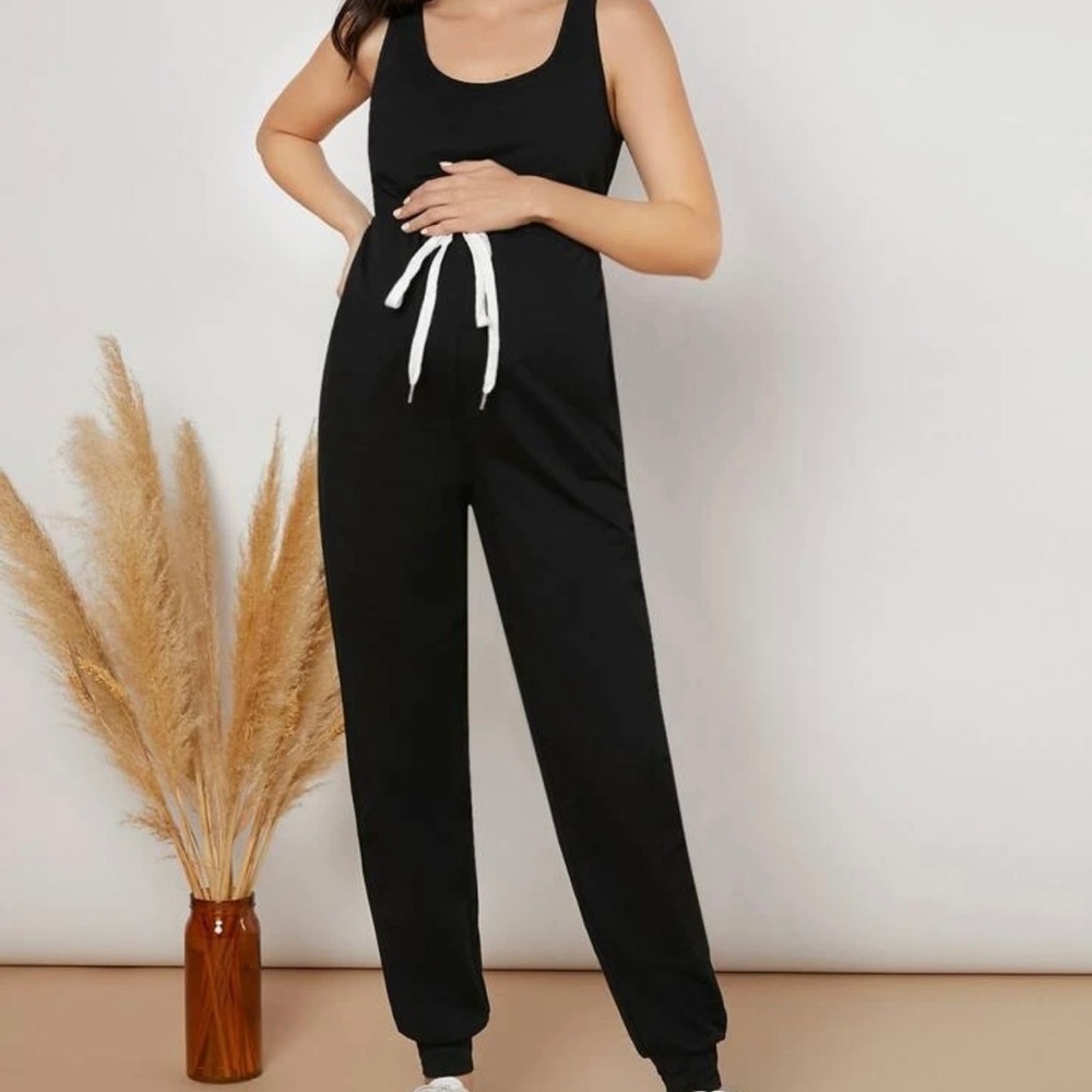 SHEIN Maternity Drawstring Waist Tank Jumpsuit
 size S EU 36